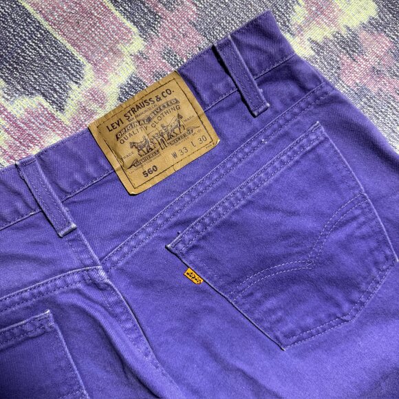Levi's Vintage ORANGE TAB 560 Purple Denim Jeans Men's Size 33 x 30 - Picture 14 of 14